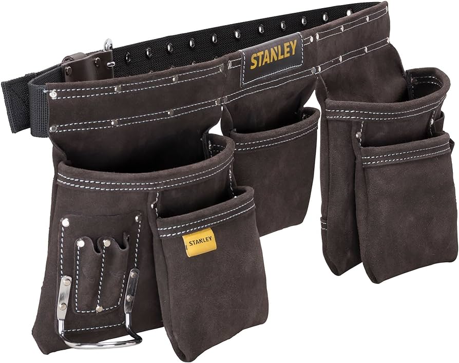 Leather Tool Belt Pouch Apron, Multi-Pockets STANLEY