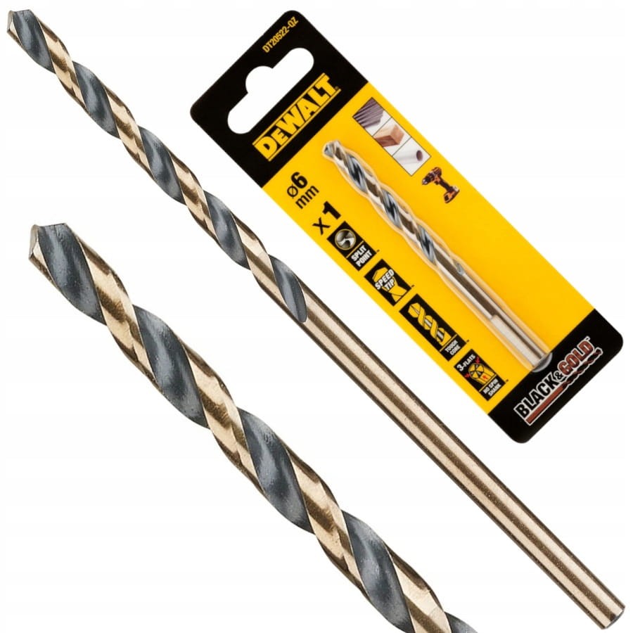 DEWALT 6MM BLACK GOLD HSS DRILL BIT DT20522