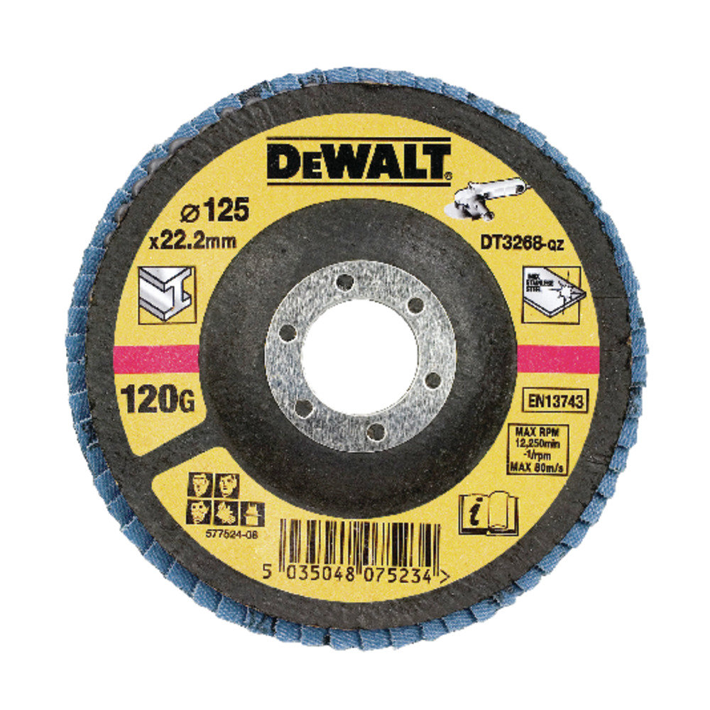 FLAP SANDING DISC CURVED 125MM K120 DEWALT DT3268