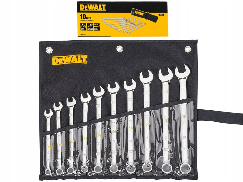 10 Piece Combination Metric Wrench Set DEWALT DWMT19227-1
