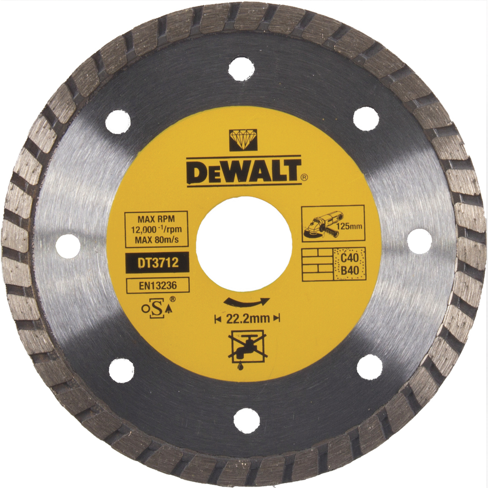 DeWalt TURBO Diamond saw blade 125 x 22.2mm DT3712