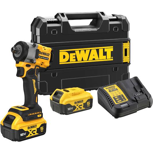 18V XR Brushless 1/2" Detent Pin Compact Impact Wrench - 2 X 5Ah Battery