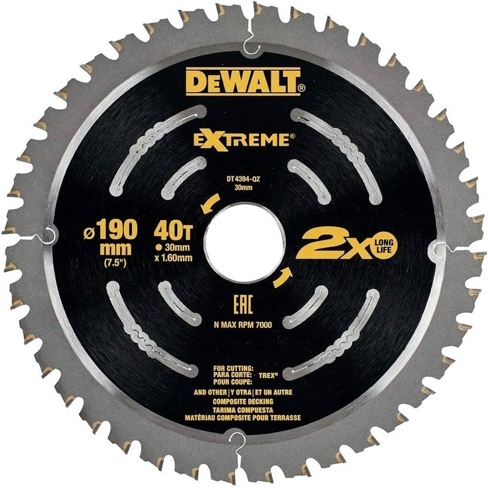 DEWALT EXTREME Blade 190 x 30 x 40T DT4394