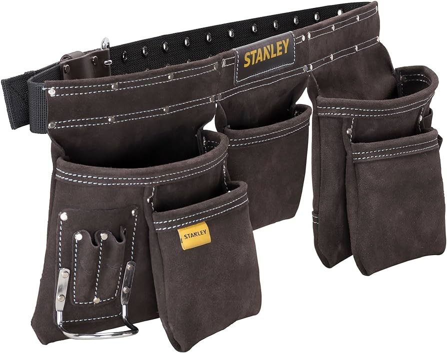 Leather Tool Belt Pouch Apron, Multi-Pockets STANLEY STST1-80113
