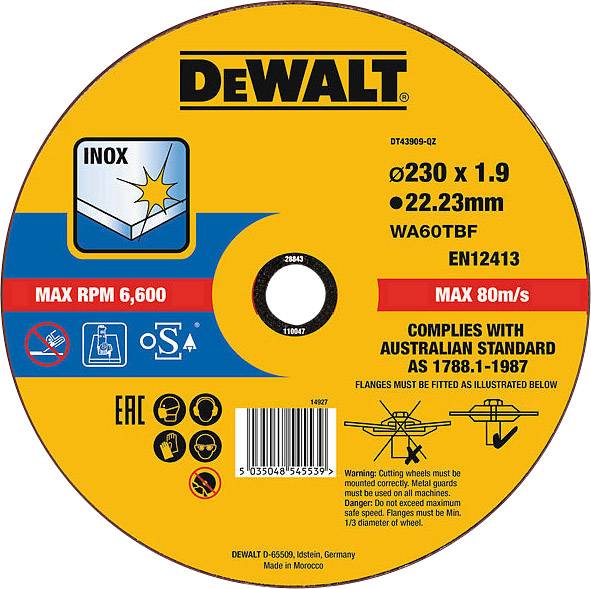 Cutting disc 230 x 1.9mm Inox DT43909